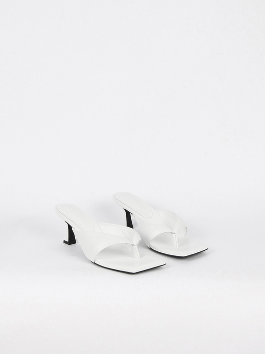 Nadia Flip-Flop Leather Heel White
