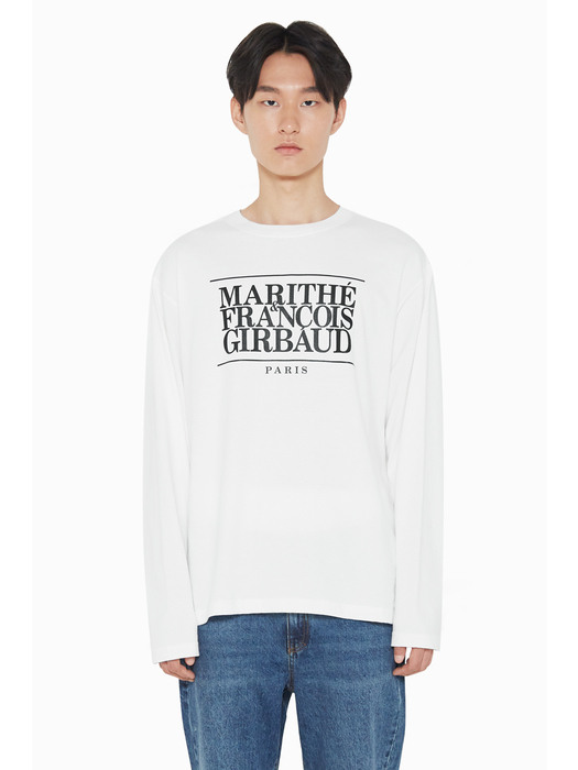 MARITHE CLASSIC LOGO L/S TEE off white