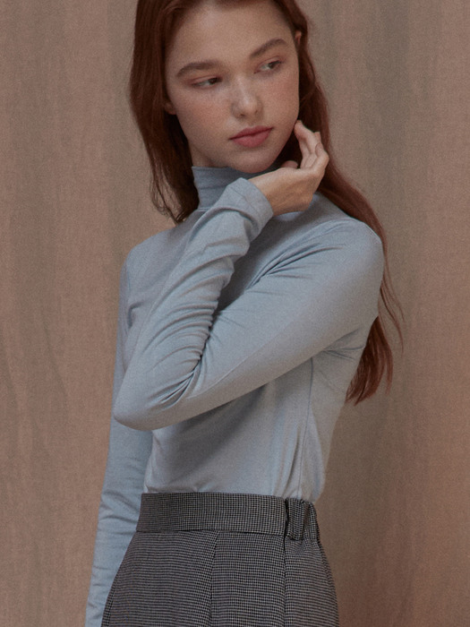 J531 half turtleneck top (blue)