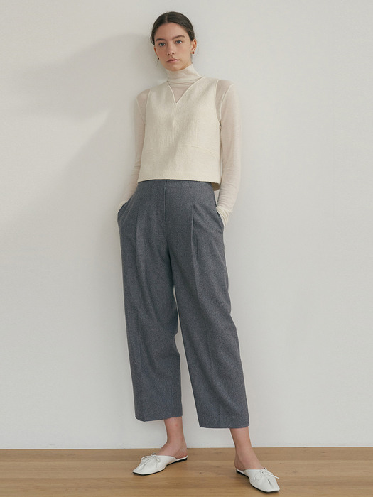 raw cut wool pants (grey)