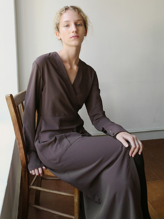 Helen Wrap Dress (brown)