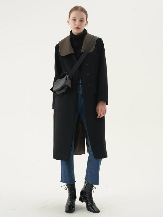 20 Winter_Black Wide Collar Wool Coat