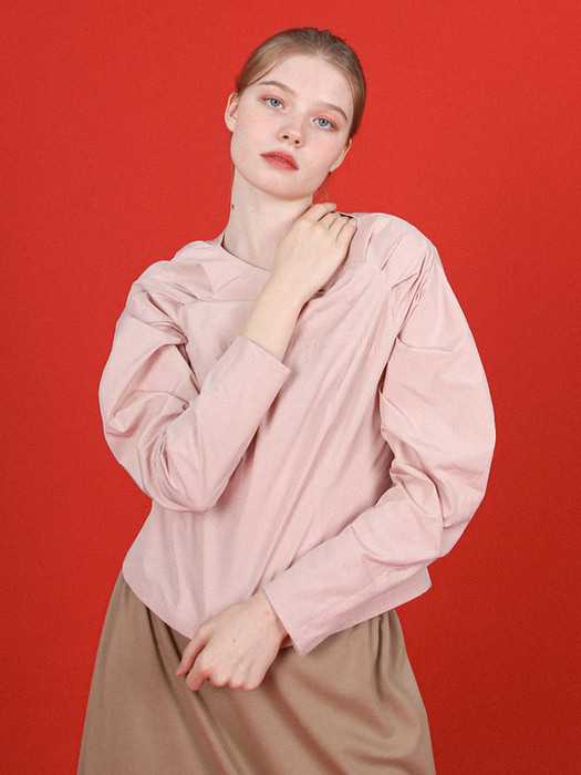 wavy blouse (smoke rose)