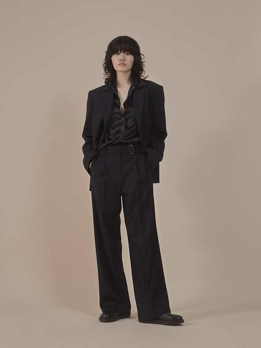 Fine wool wide-leg trousers