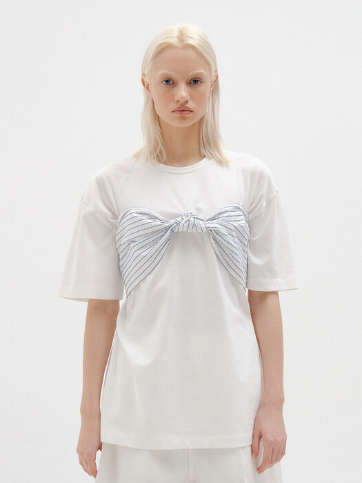 SIN Knotted Bustier T-shirt - White