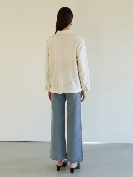 TOS COLLAR BELTED BLOUSE IVORY