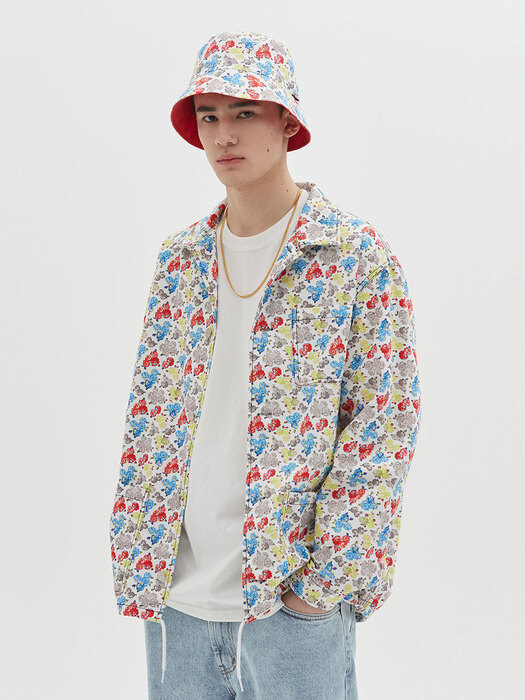 FLORAL OXFORD JACKET (WHITE)