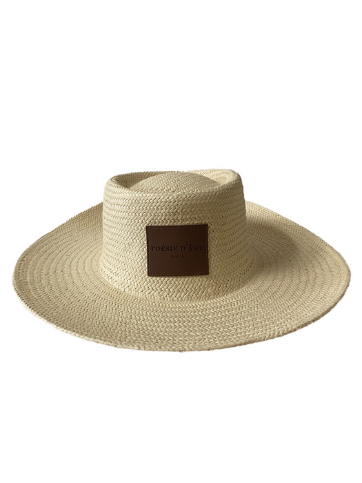 Raffia boater hat