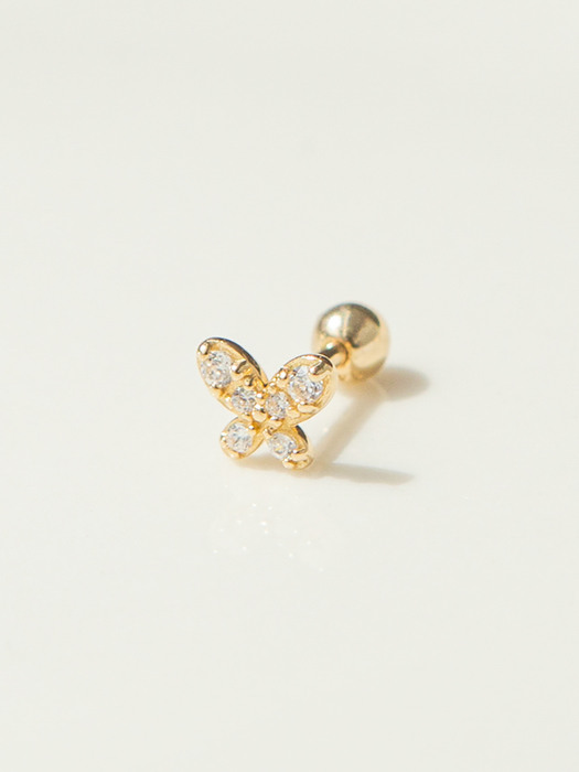 14K Gold Press Butterfly Cubic Piercing (14k골드)(바두께1mm) s04