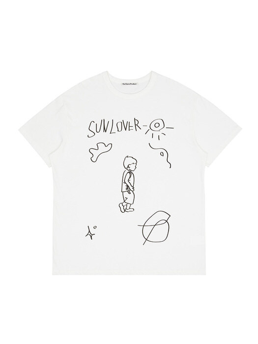 [EXCLUSIVE]W EXCLUSIVE_DRAWING HALF T-SHIRT (2 COLORS)