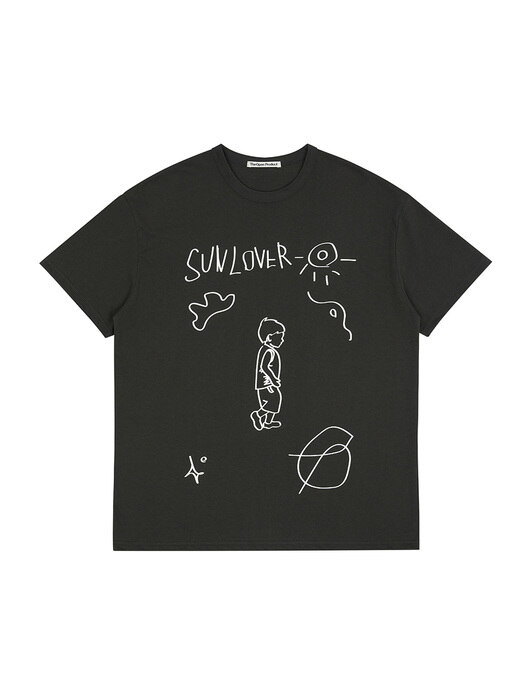 [EXCLUSIVE]W EXCLUSIVE_DRAWING HALF T-SHIRT (2 COLORS)