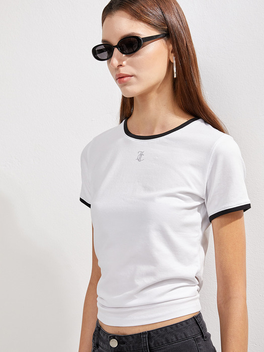 쥬시 로고 피티드 티셔츠JC Mini Logo Fitted T-shirts_WHITE