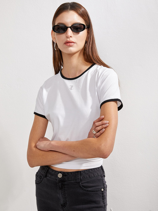 쥬시 로고 피티드 티셔츠JC Mini Logo Fitted T-shirts_WHITE
