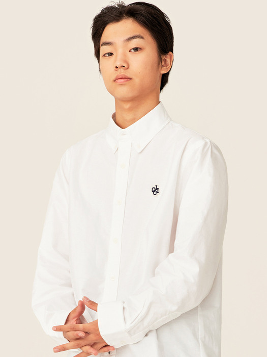 BASIC PATCH OXFORD SHIRTS [WHITE]