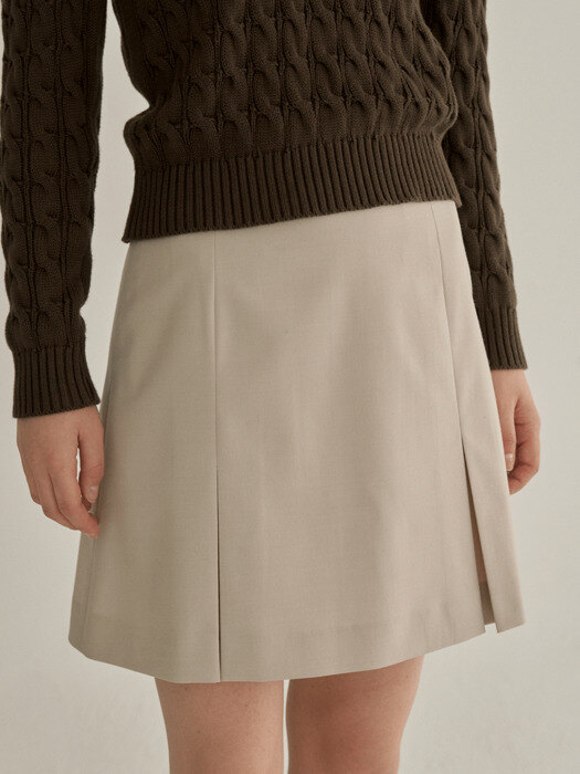 Two tuck mini skirt_2color