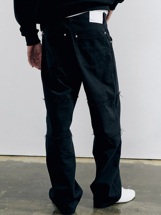 Cutting Wide Pants-Black