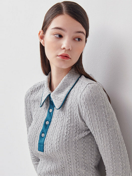 CELLTY  WIDE COLLAR CABLE KNIT MG