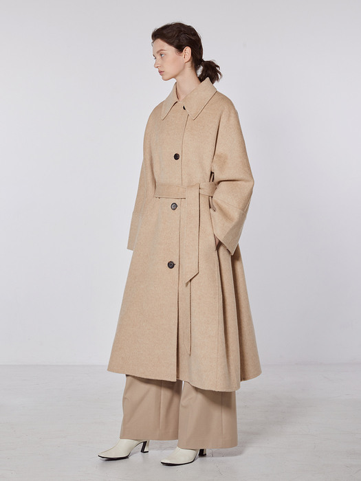 TOF CAMEL HAIR SOUTIEN COAT [HAND MADE] OATMEAL