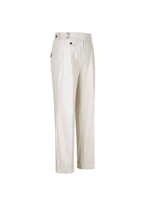 20s Cotton Side Trousers (Ivory)