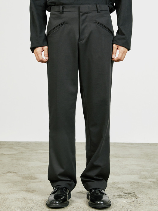 ESSENTIAL WELT POCKET SLACKS BLACK