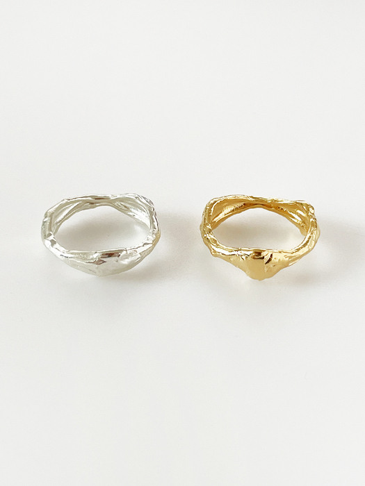 [925silver] Ugly Wave Ring (2color)