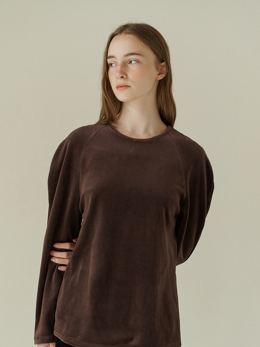 Velour T-shirt-brown