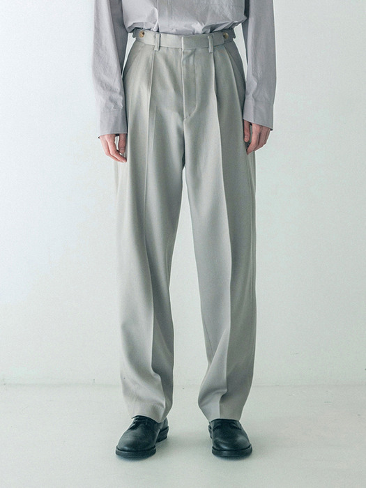 Side detail wool slacks ( soft mauve gray )