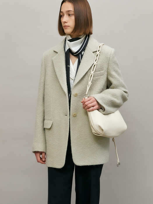 CABLE LEATHER BAG - IVORY