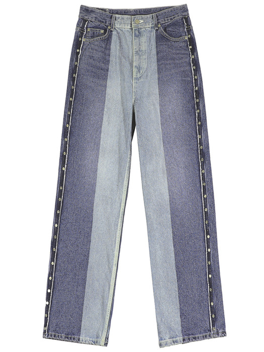 BLEACH WASHED WIDE-LEG JEANS