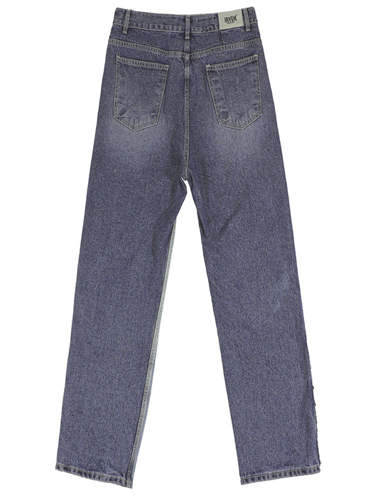 BLEACH WASHED WIDE-LEG JEANS