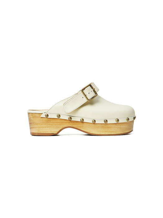 60mm Valentina Leather Clog Mule (White)