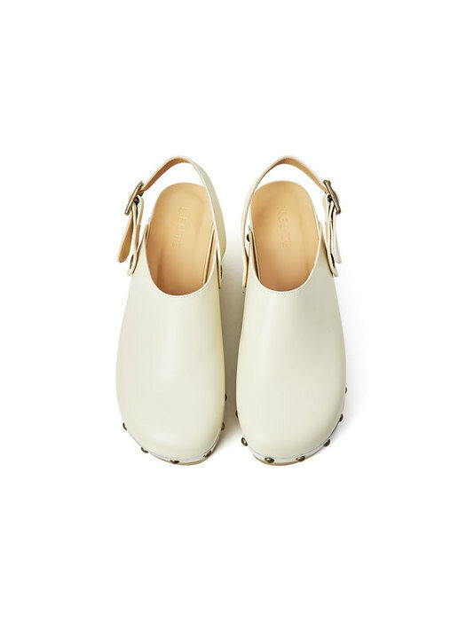 60mm Valentina Leather Clog Mule (White)