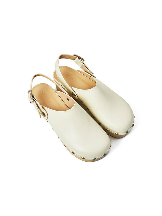 60mm Valentina Leather Clog Mule (White)