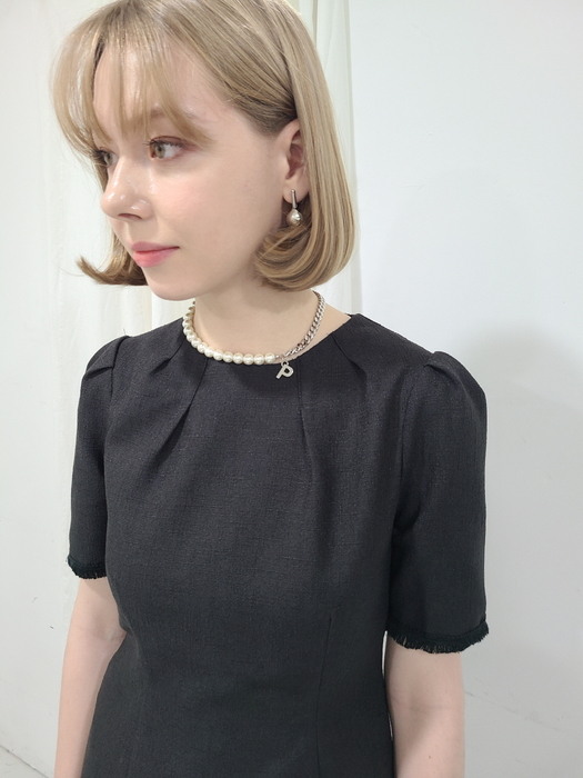 핀턱 린넨 (미니)드레스- 블랙/퍼플 (3size) pin tuck linen ㅡmini dress