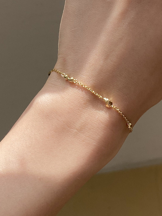 [Silver] Sand grain bracelet combi b016