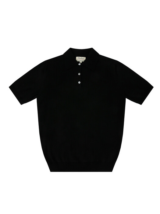 Essential cotton Polo Knit (Black)