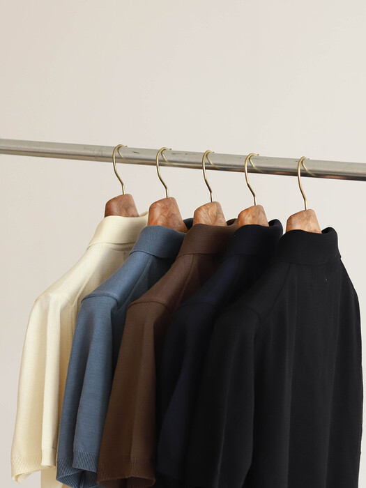 Essential cotton Polo Knit (Black)