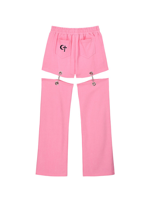 0 9 cut out sweatpants - PINK