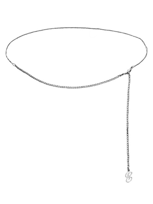 Logo long necklace multi chain