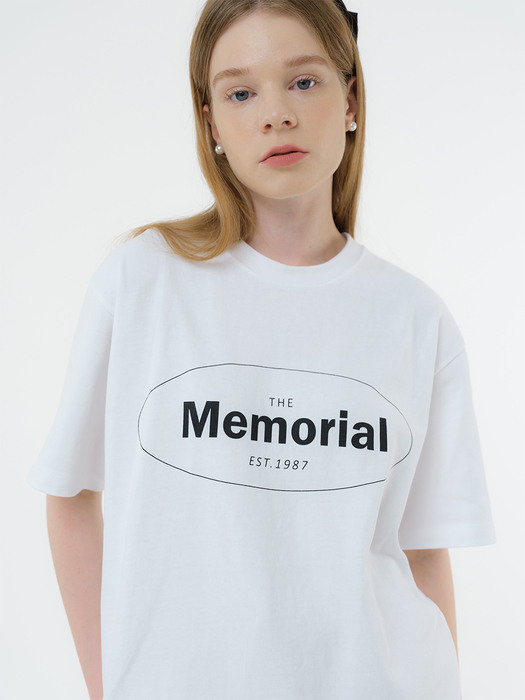 (UNISEX) Memorial Round Logo T-Shirt 티셔츠 (화이트)