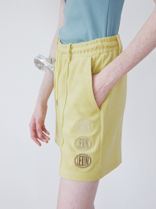 Embroidery Terry Shorts_Yellow