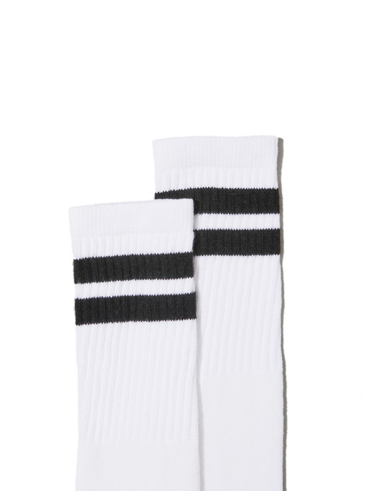 [Quiet Please] 22inch Knee High Striped Tube Socks (4 Colors)