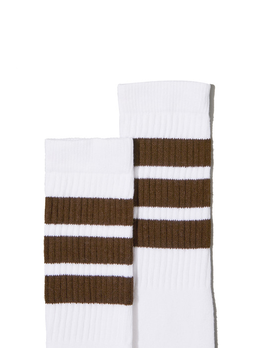 [Quiet Please] 22inch Knee High Striped Tube Socks (4 Colors)