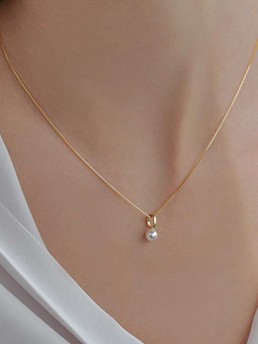 CUTE RING PEARL NECKLACE