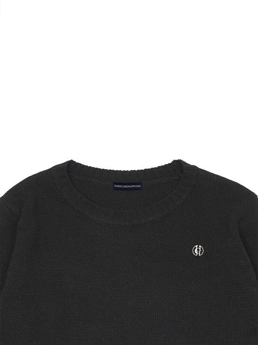 SIGNATURE CREW NECK KNIT_BLACK