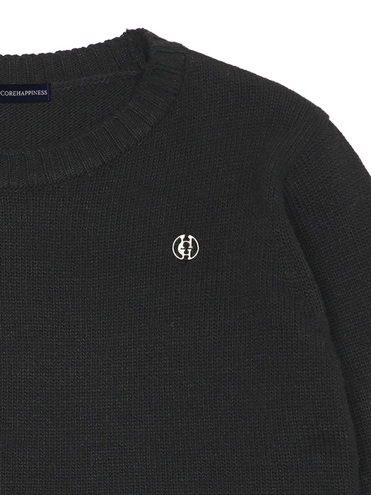 SIGNATURE CREW NECK KNIT_BLACK