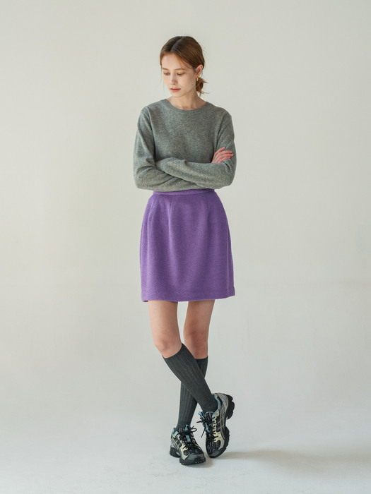 Boucle volume skirt (Purple)