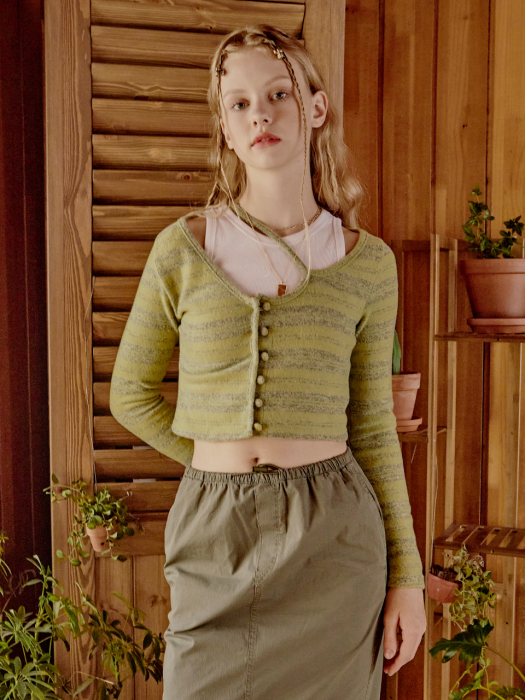 Cross Line Crop Knit (Green)