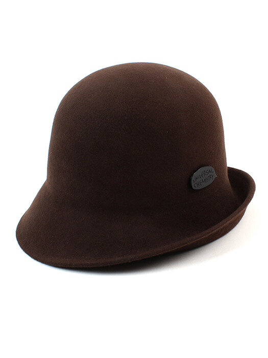 French Wool Brown Cloche Hat 울페도라