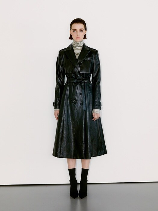 The Leather trench coat [Black Leather]